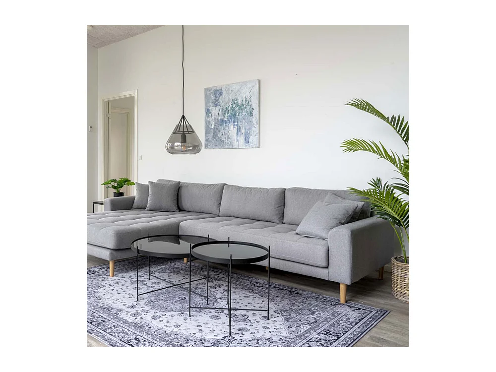 Venezia - Table basse en verre et métal ø70xh40cm - Noir