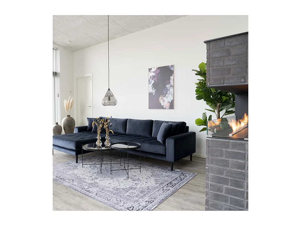 Venezia - Table basse en verre et métal ø70xh40cm - Noir