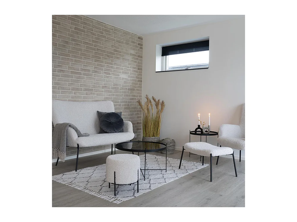 Venezia - Table basse en verre et métal ø70xh40cm - Noir