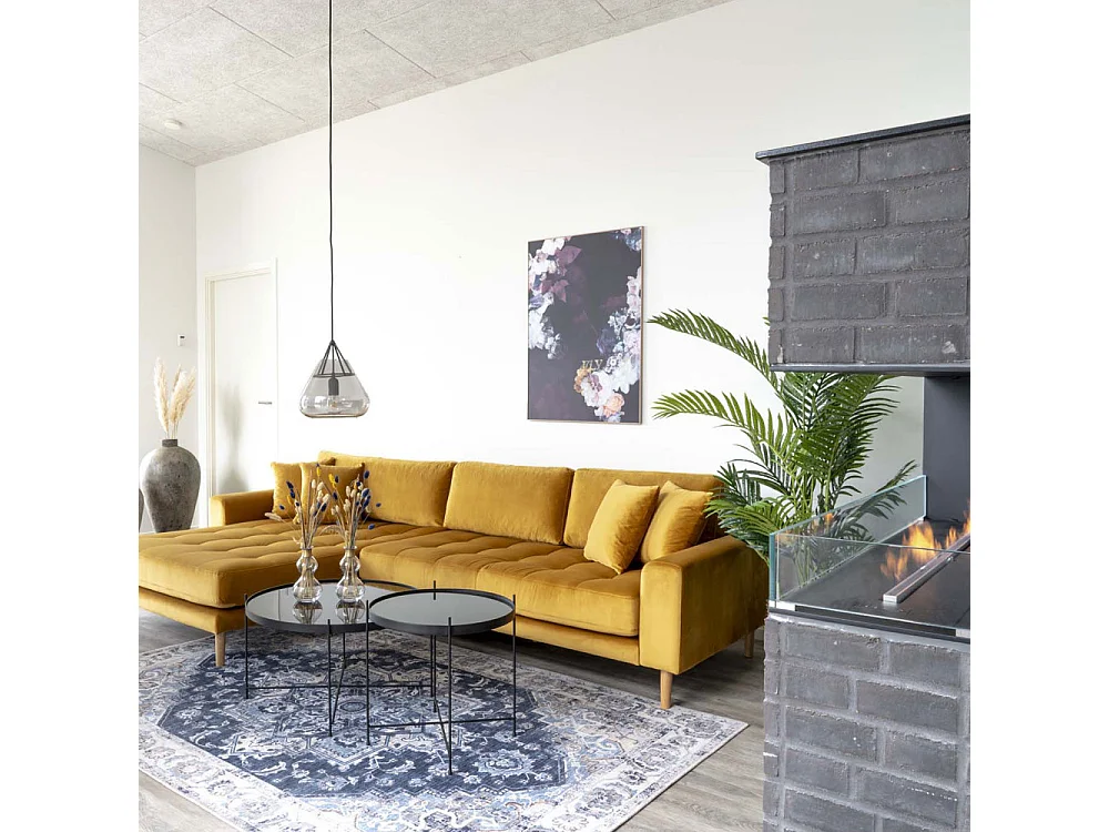 Venezia - Table basse en verre et métal ø70xh40cm - Noir