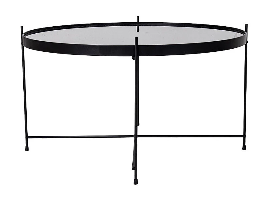 Venezia - Table basse en verre et métal ø70xh40cm - Noir