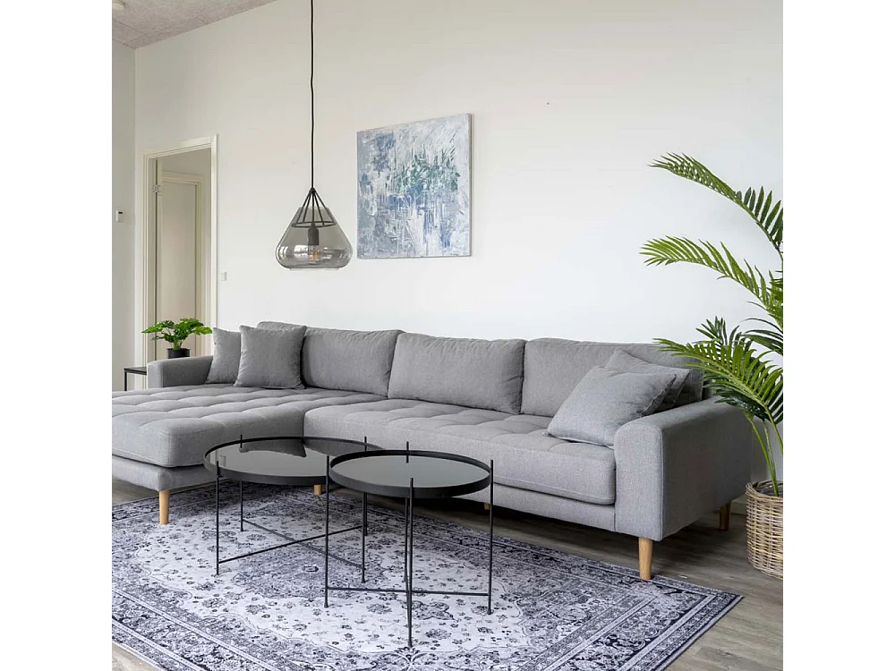 Venezia - Table basse en verre et métal ø70xh40cm - Noir