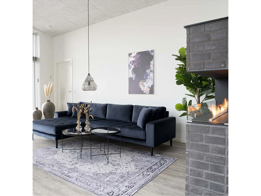 Venezia - Table basse en verre et métal ø70xh40cm - Noir