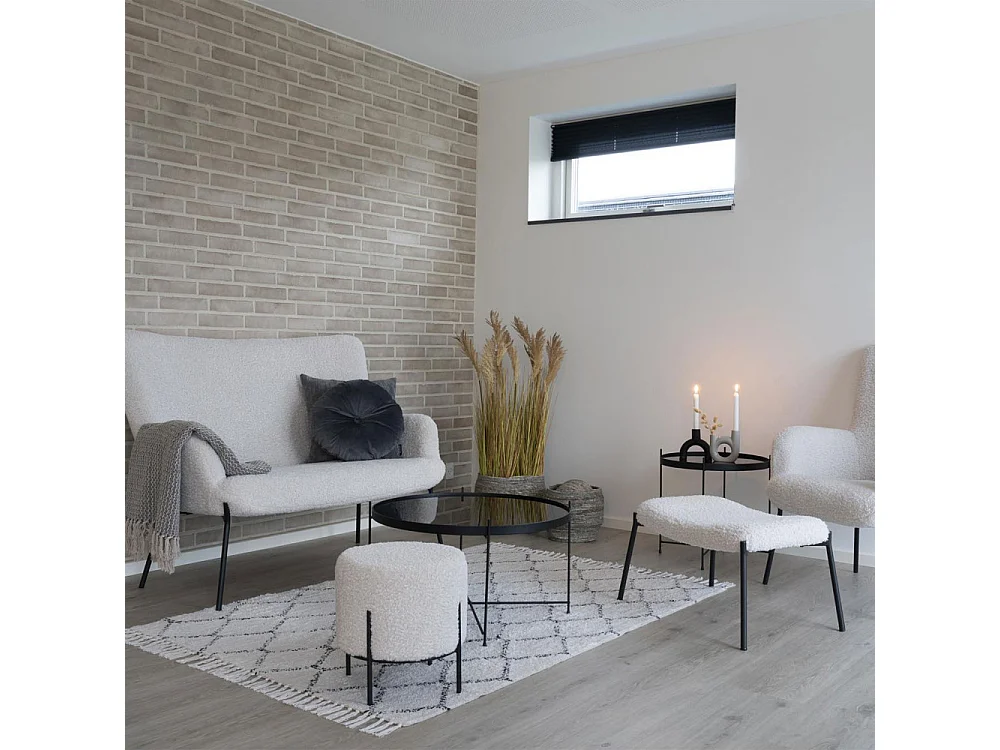 Venezia - Table basse en verre et métal ø70xh40cm - Noir