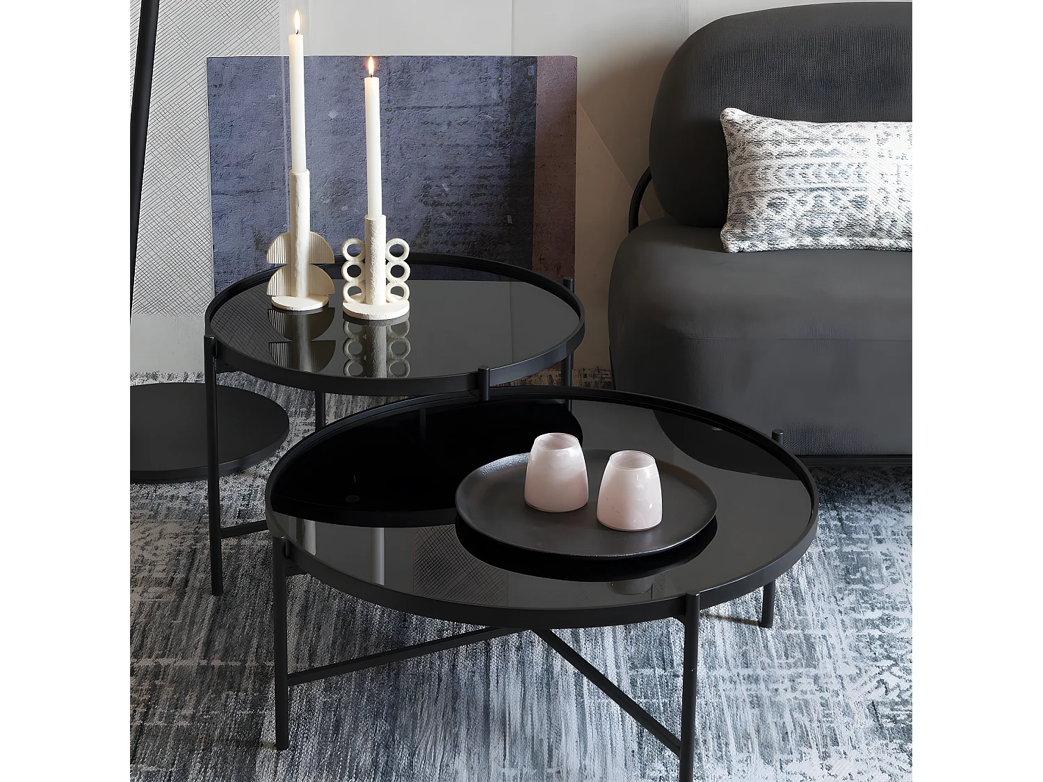 Li - Table basse en métal - Noir