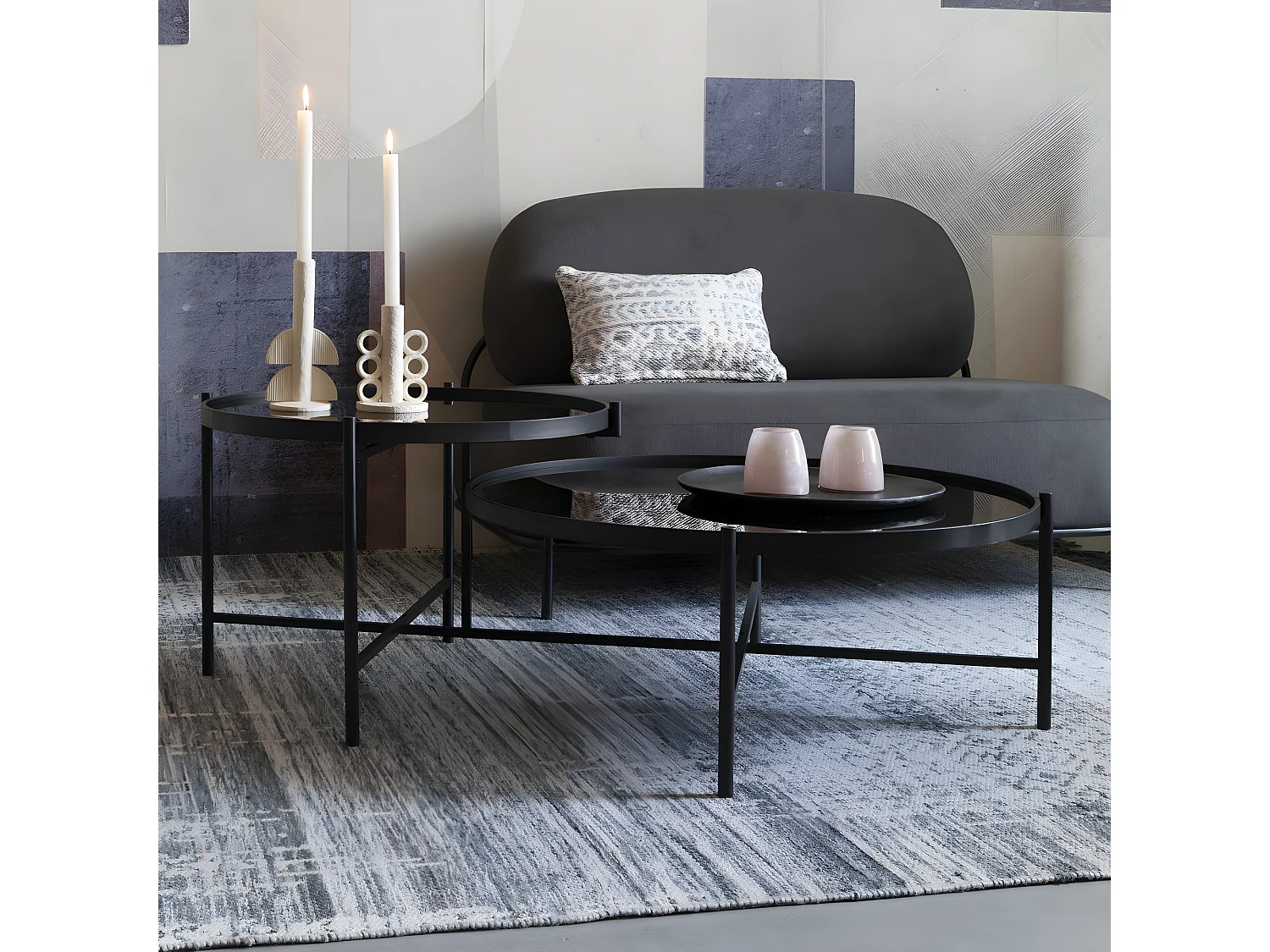 Li - Table basse en métal - Noir