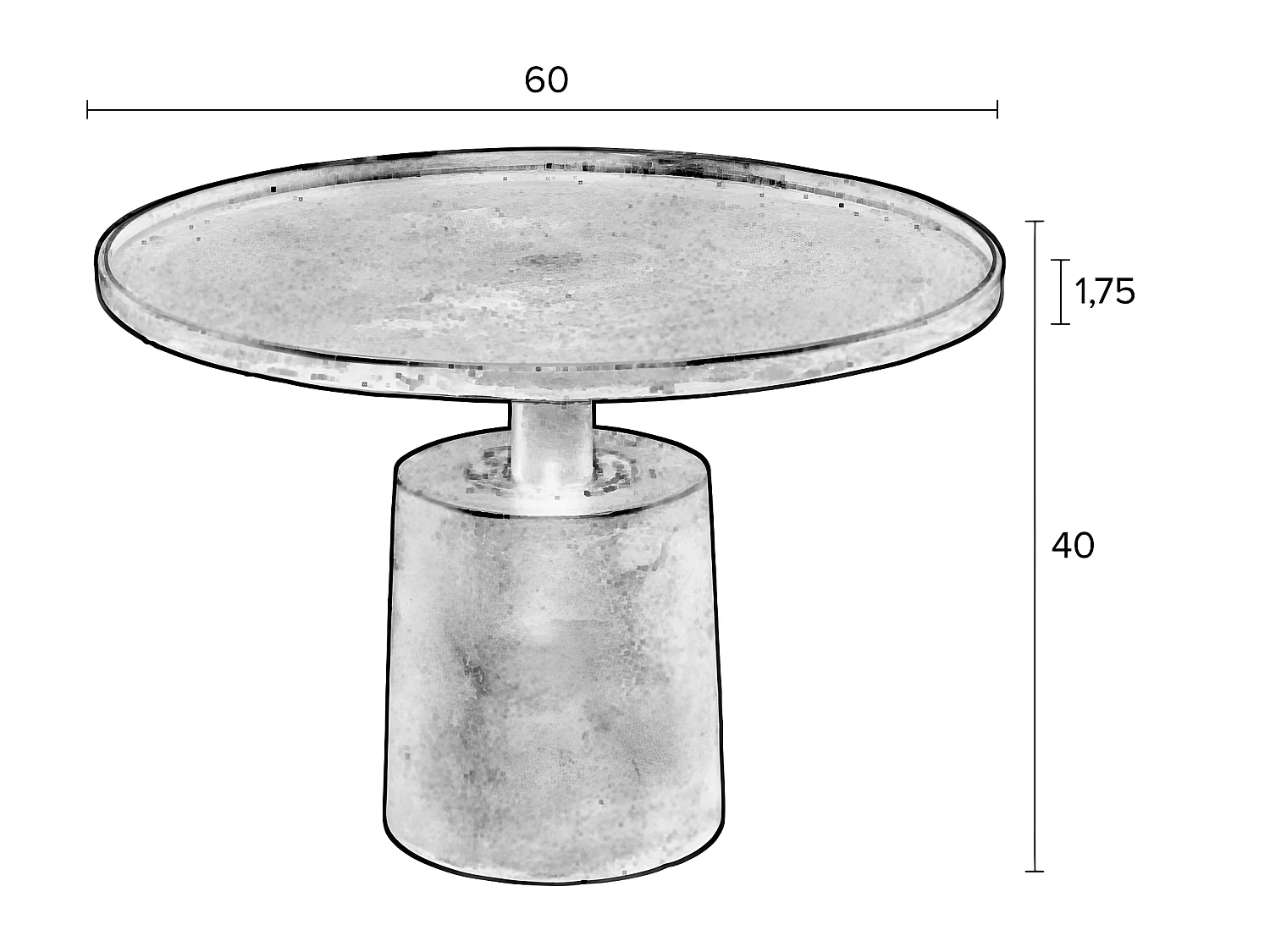 Mason - Table basse ronde en métal ø60cm - Noir