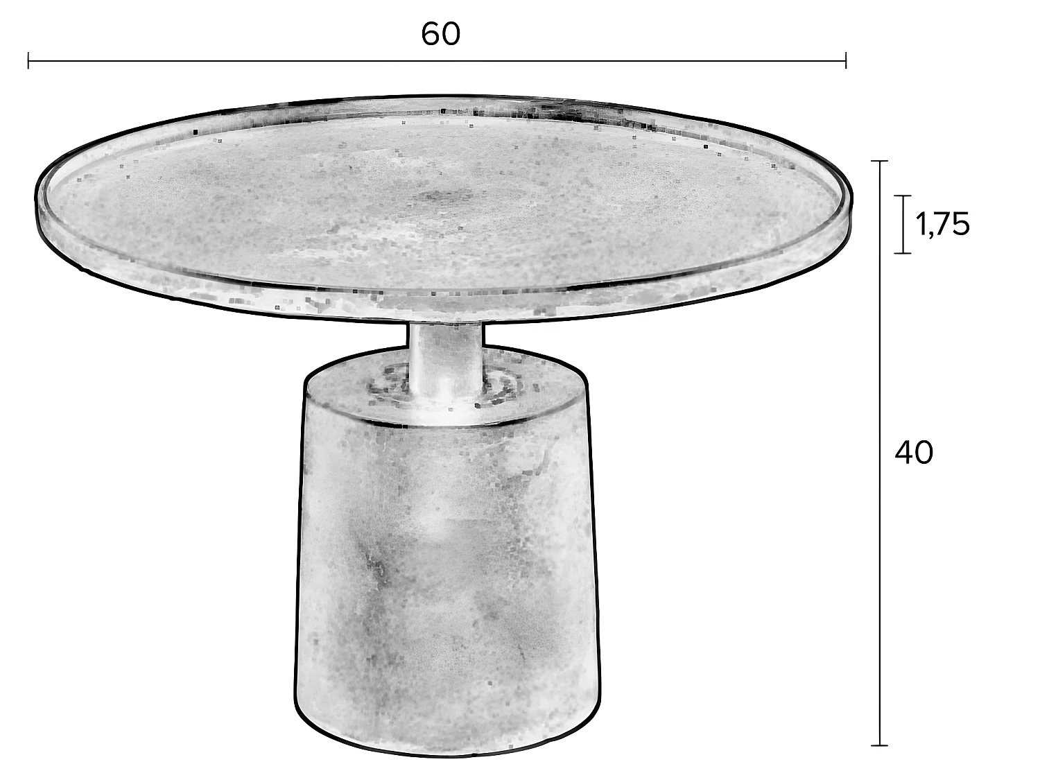 Mason - Table basse ronde en métal ø60cm - Noir