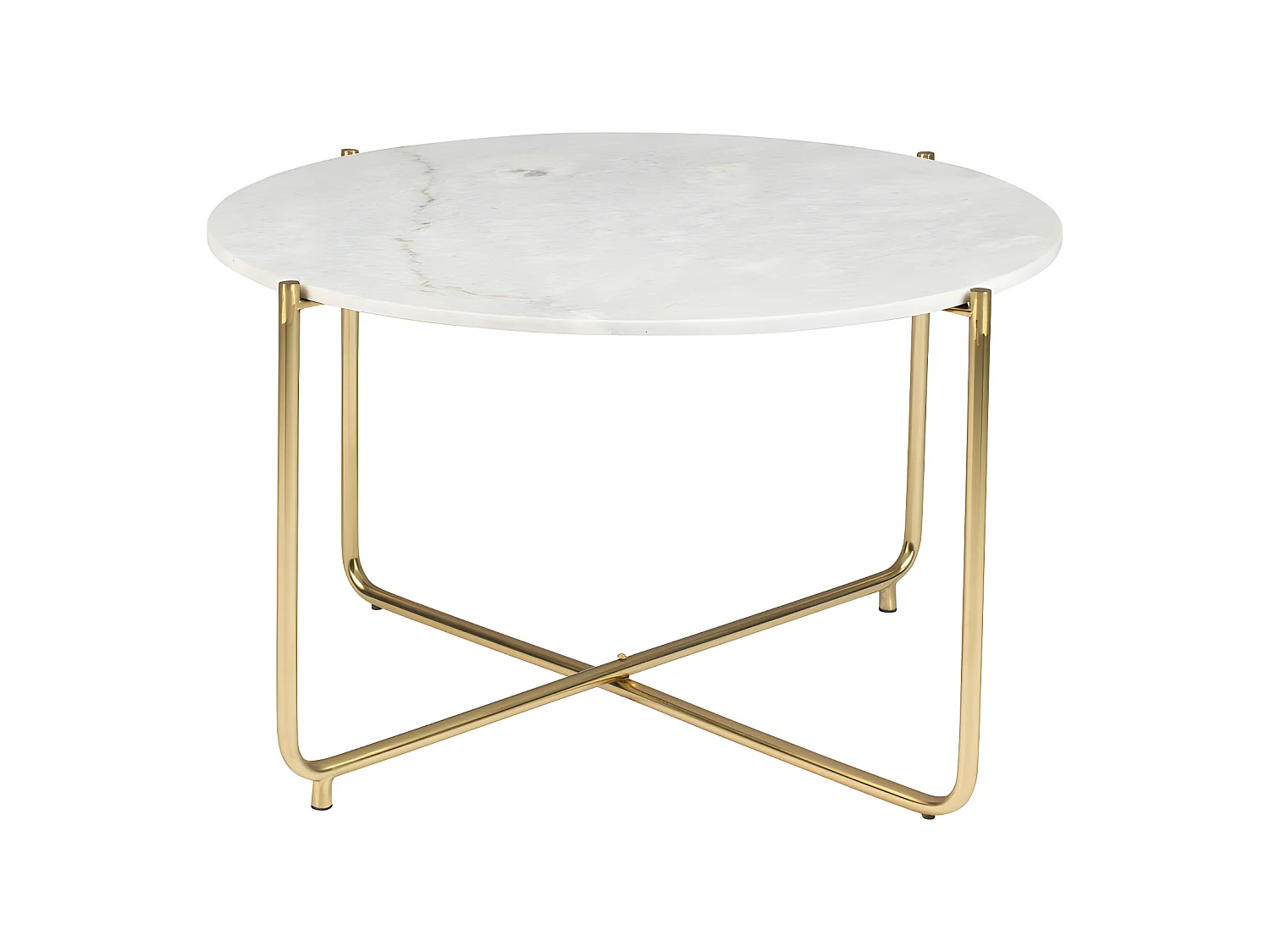 Timpa - Table basse en marbre ø70cm - Blanc