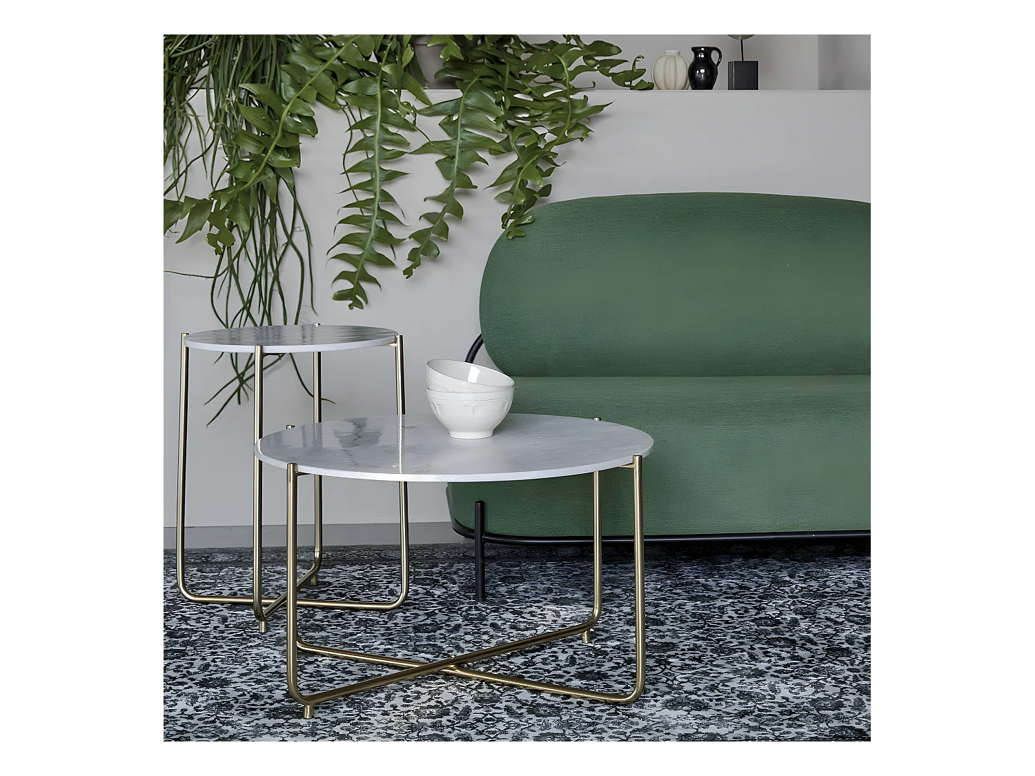 Timpa - Table basse en marbre ø70cm - Blanc