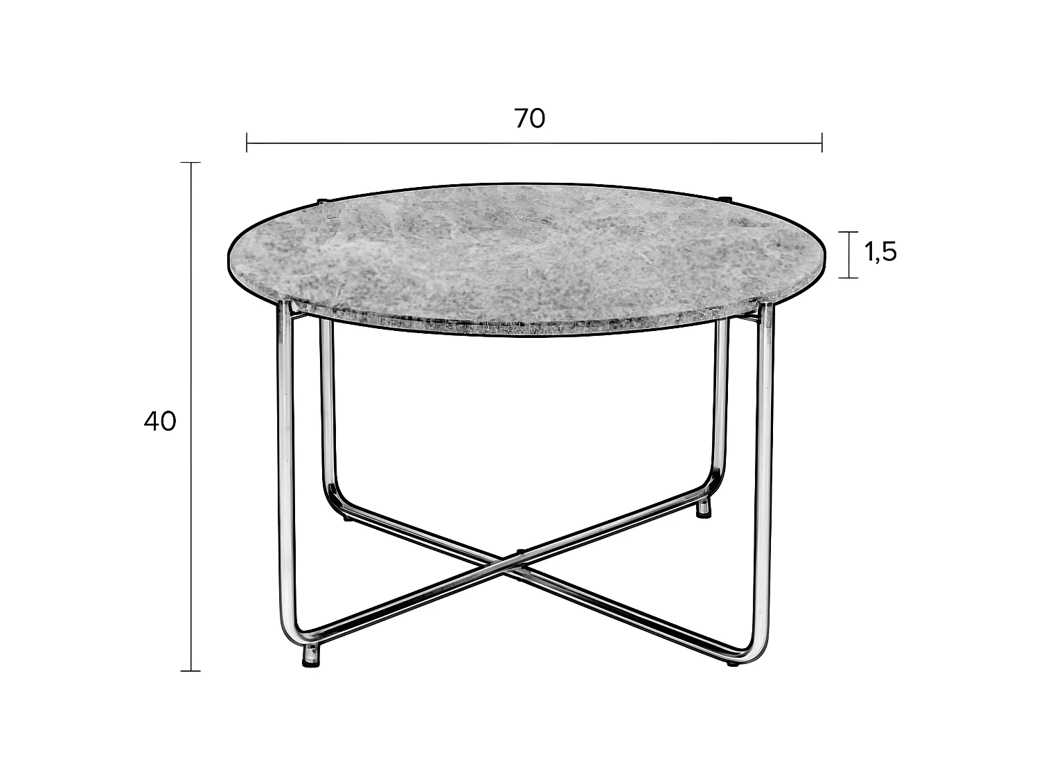 Timpa - Table basse en marbre ø70cm - Blanc