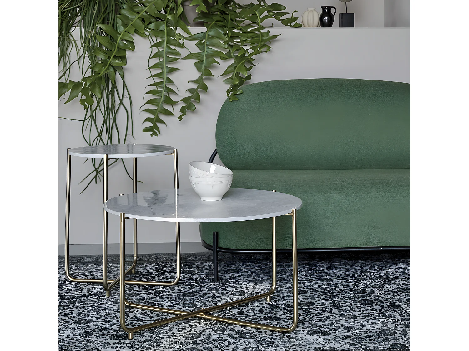 Timpa - Table basse en marbre ø70cm - Blanc