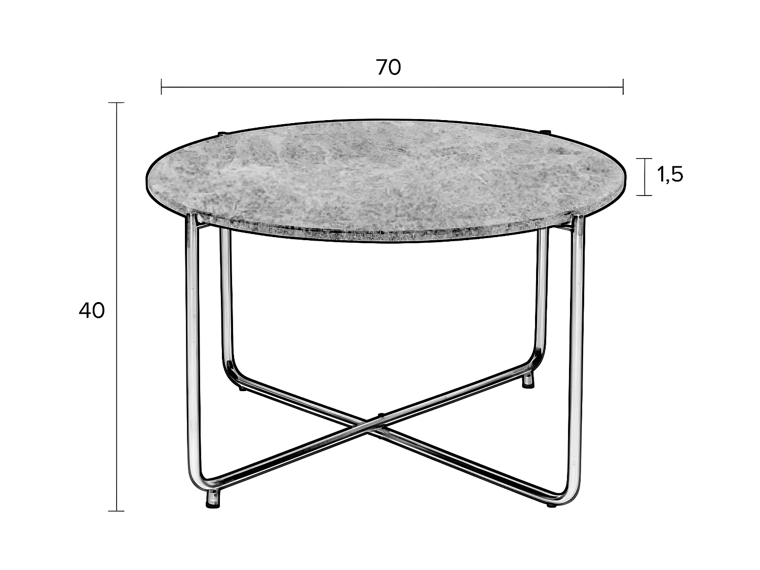 Timpa - Table basse en marbre ø70cm - Blanc