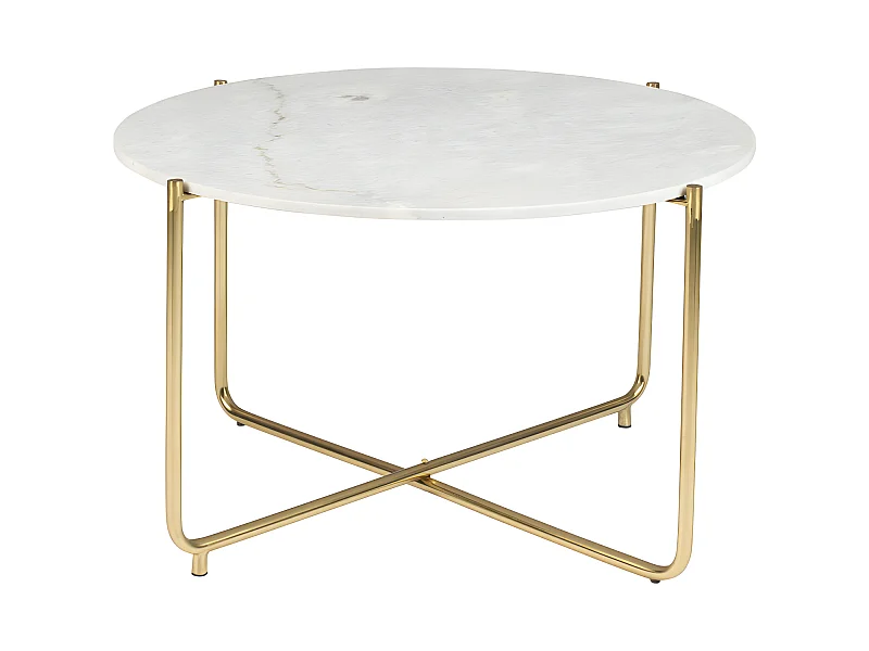 Timpa - Table basse en marbre ø70cm - Blanc