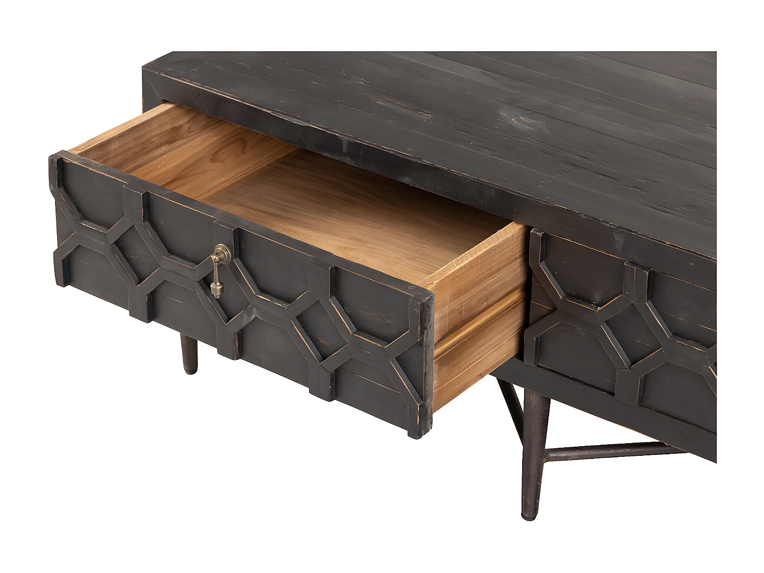 BEQUEST - Table basse tendance en bois noir