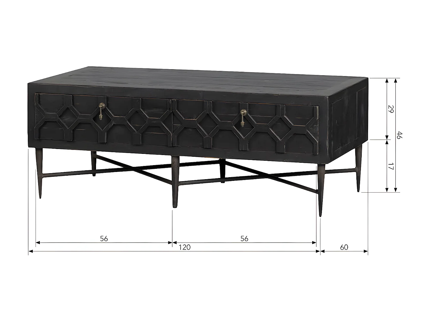 BEQUEST - Table basse tendance en bois noir