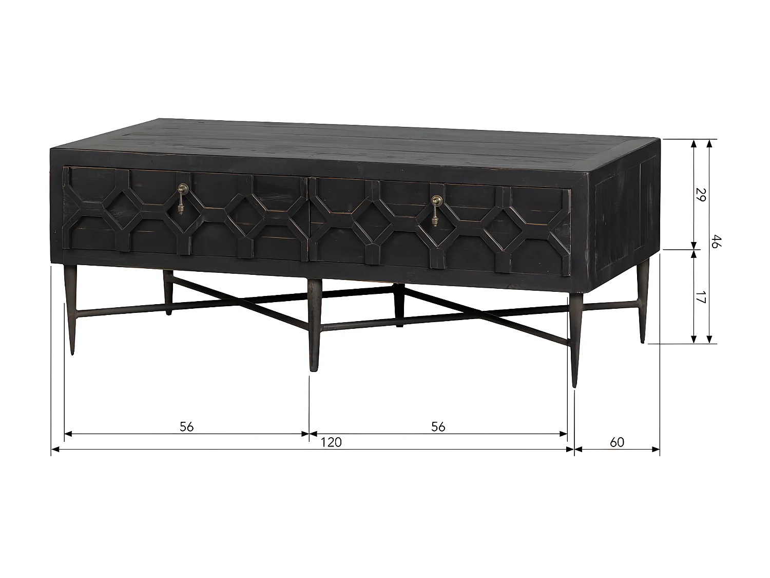 BEQUEST - Table basse tendance en bois noir