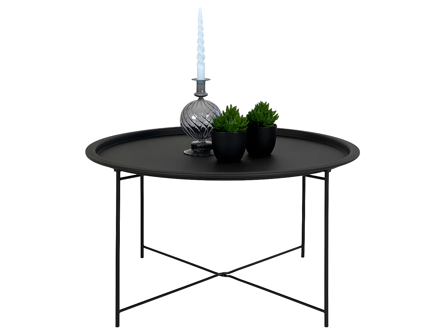 Bastia - Table basse ronde en métal ø75cm - Noir