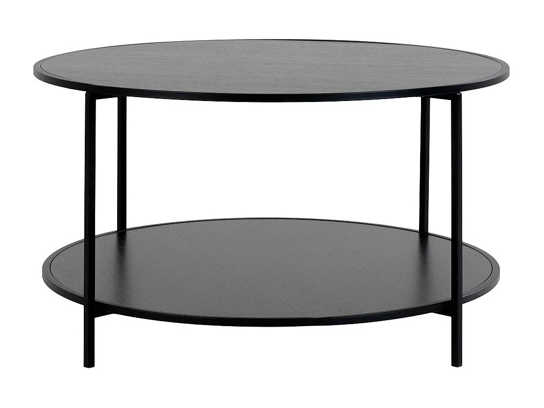 Tavolino nero con cornice nera Ø 80 x 45 cm
