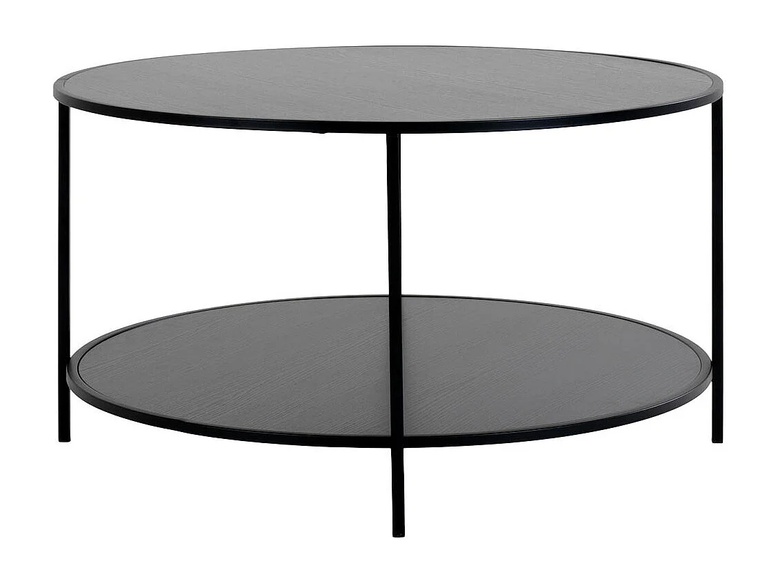 Tavolino nero con cornice nera Ø 80 x 45 cm