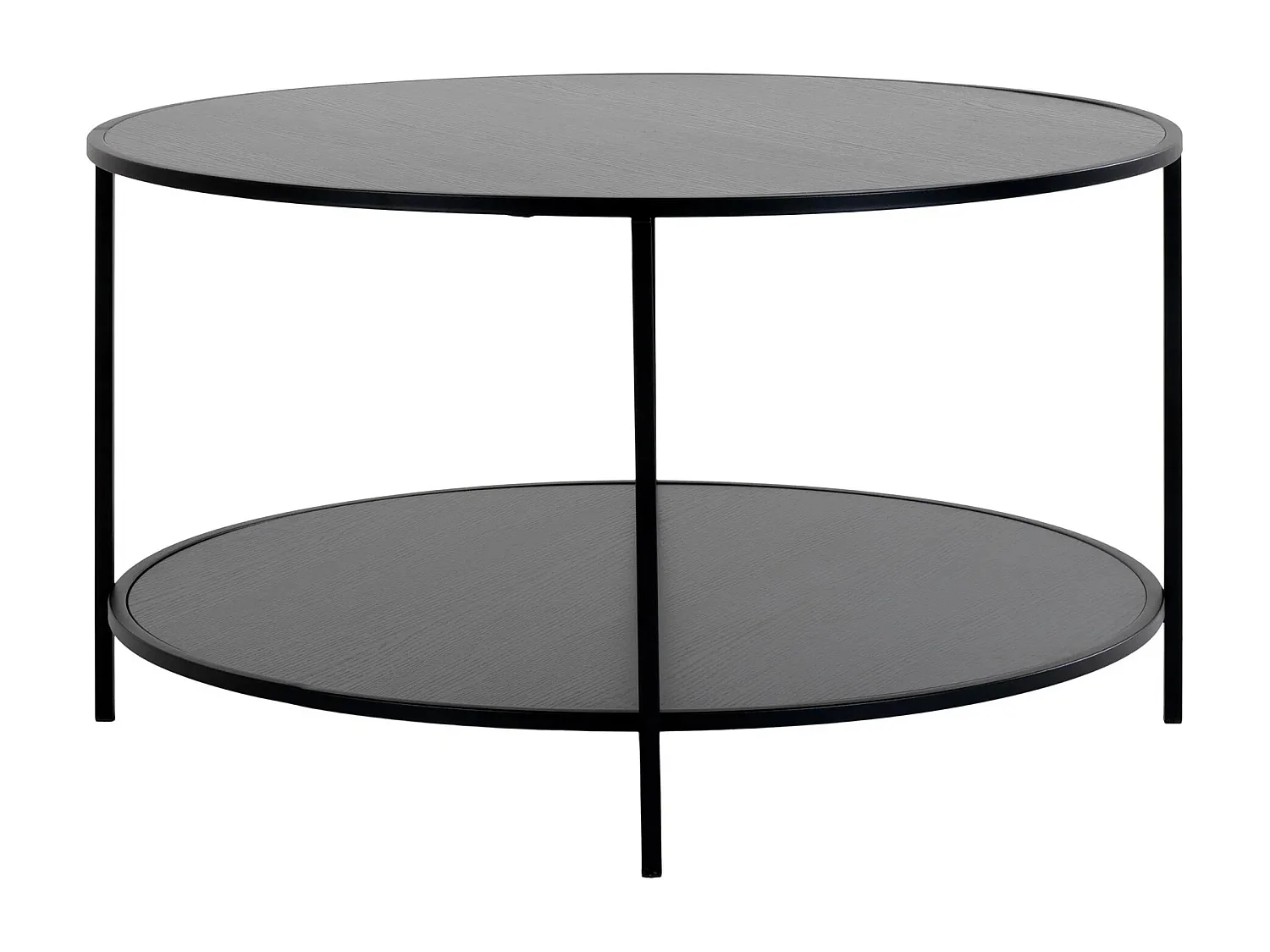 Tavolino nero con cornice nera Ø 80 x 45 cm