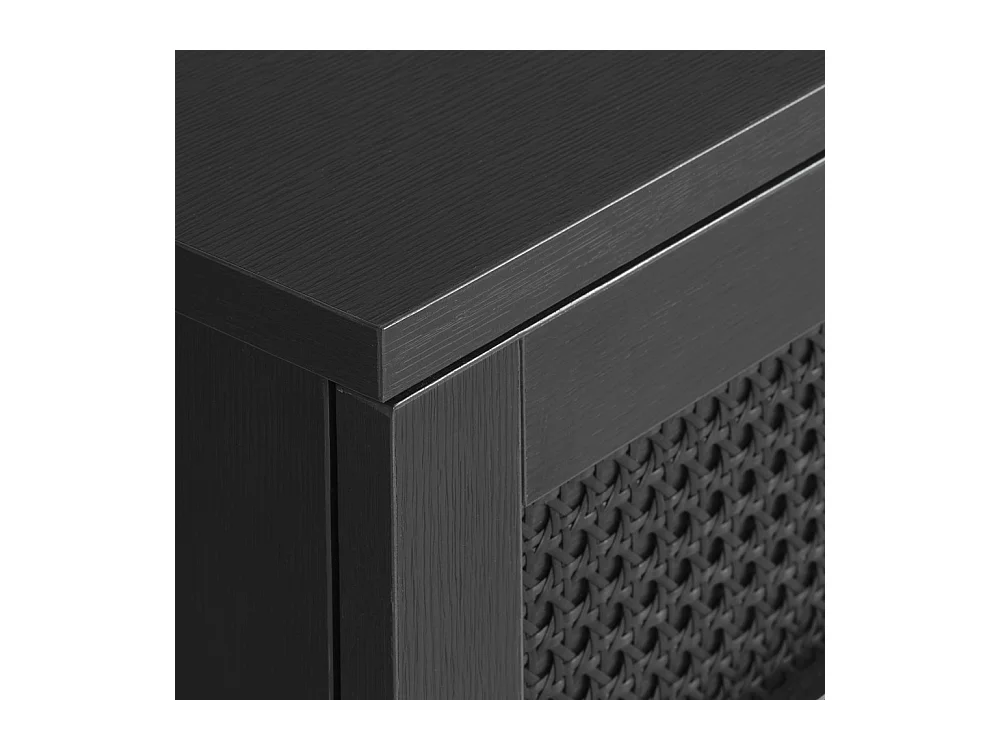 Rinto - Table basse 2 tiroirs en bois et métal - Noir