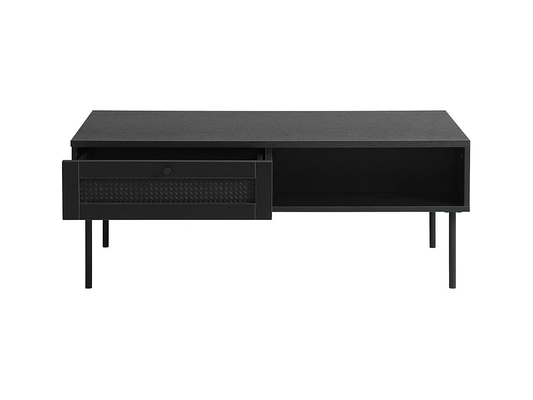 Rinto - Table basse 2 tiroirs en bois et métal - Noir