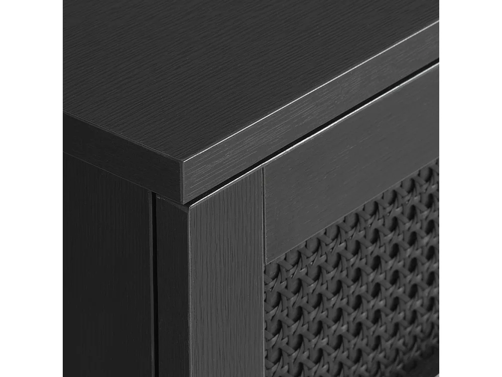 Rinto - Table basse 2 tiroirs en bois et métal - Noir