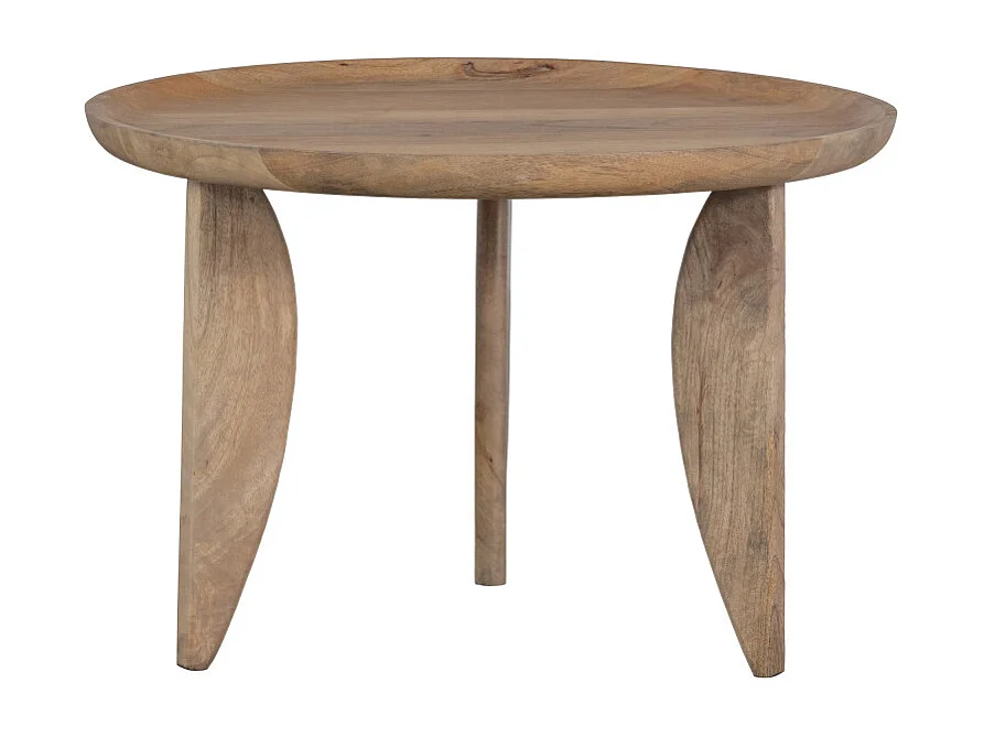 High Heels - 2 tables basses en bois de manguier ø40/ø70cm - Couleur - Bois clair