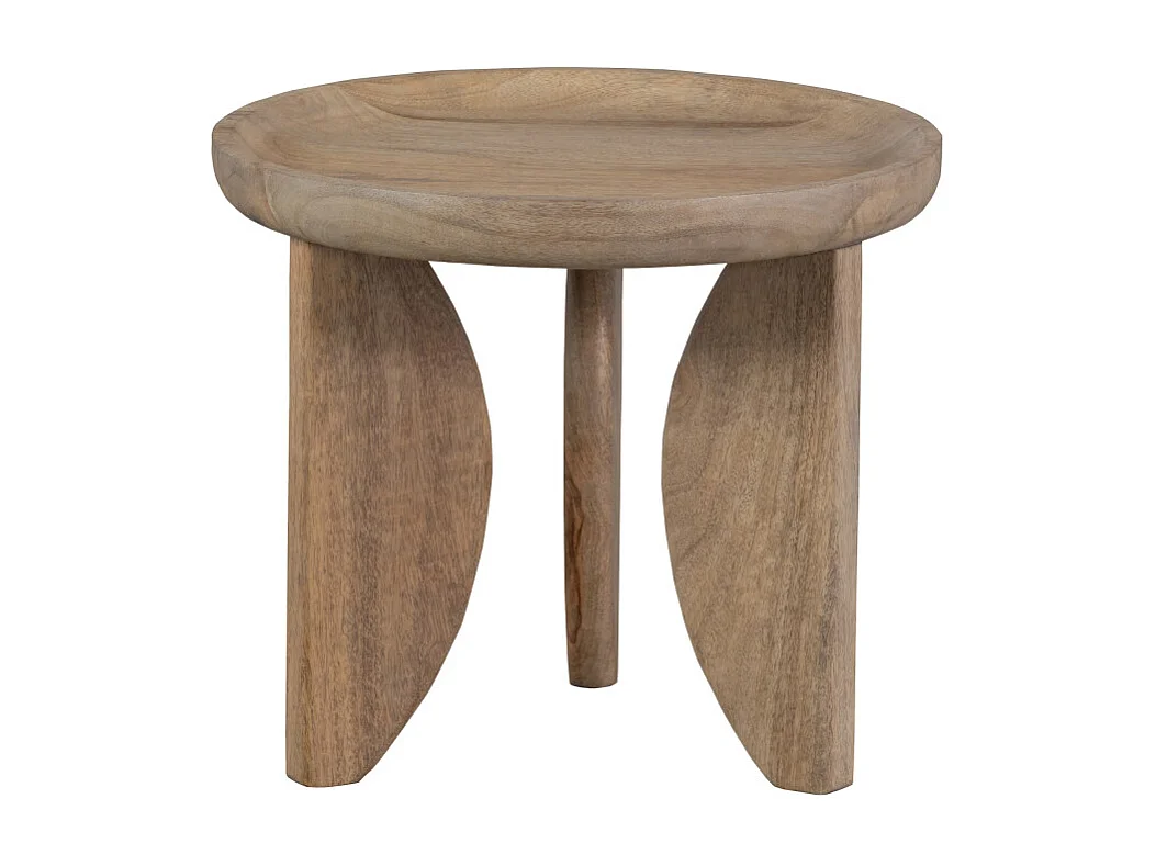 High Heels - 2 tables basses en bois de manguier ø40/ø70cm - Couleur - Bois clair