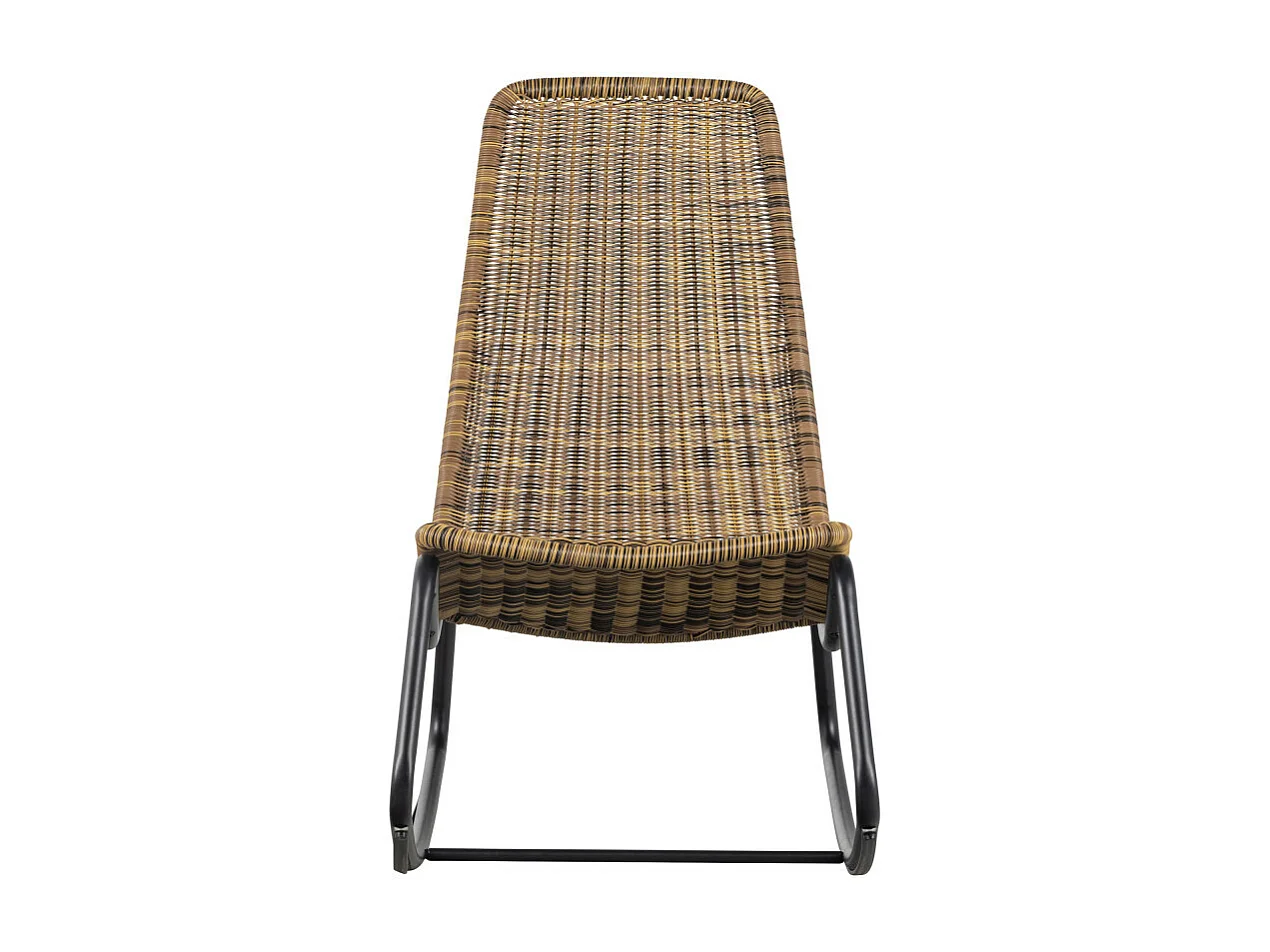 Tom - Rocking-chair en résine tressée et métal - Naturel