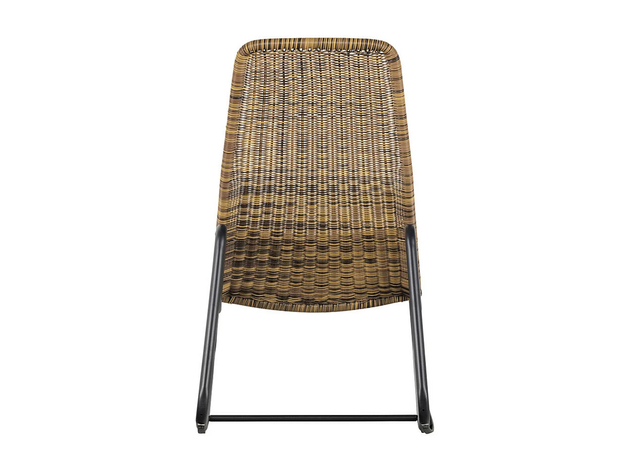 Tom - Rocking-chair en résine tressée et métal - Naturel