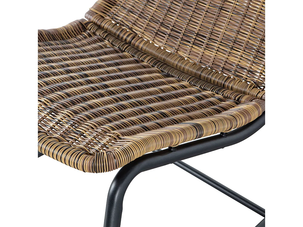 Tom - Rocking-chair en résine tressée et métal - Naturel