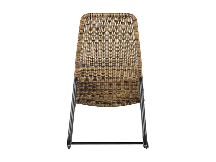 Tom - Rocking-chair en résine tressée et métal - Naturel