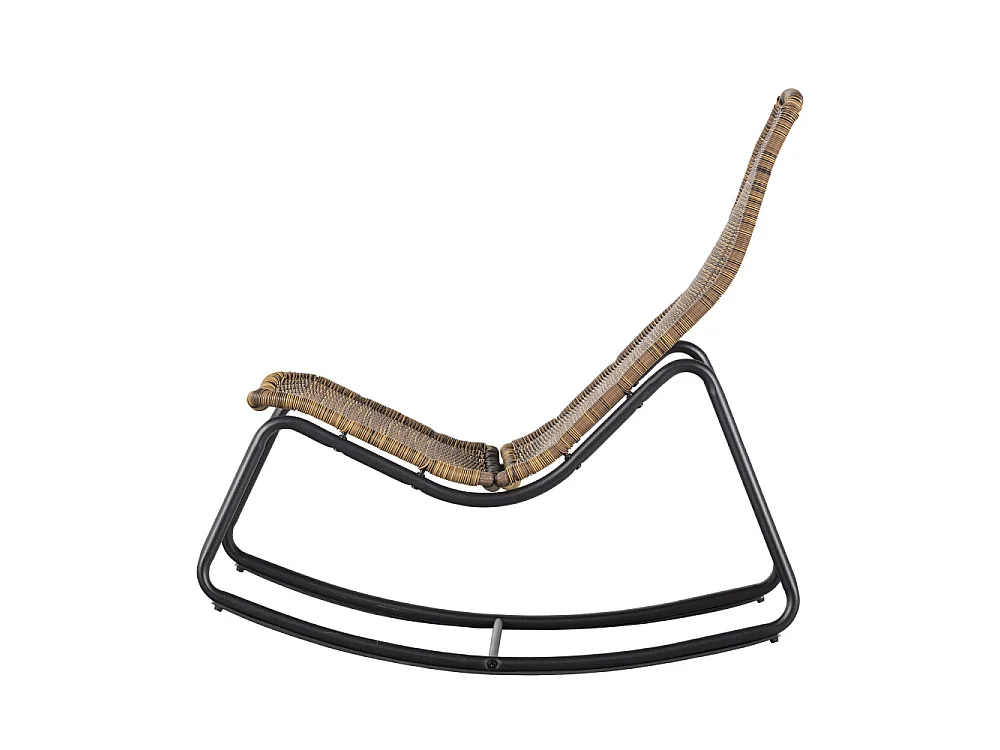 Tom - Rocking-chair en résine tressée et métal - Naturel
