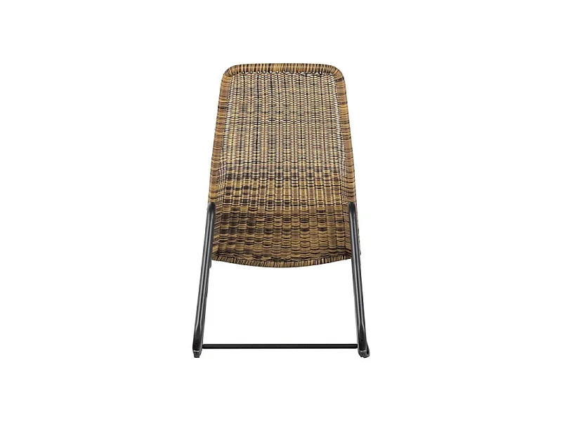 Tom - Rocking-chair en résine tressée et métal - Naturel