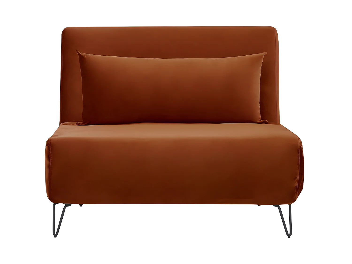 Joe Harper - Fauteuil convertible en velours : Couleur - Rouille
