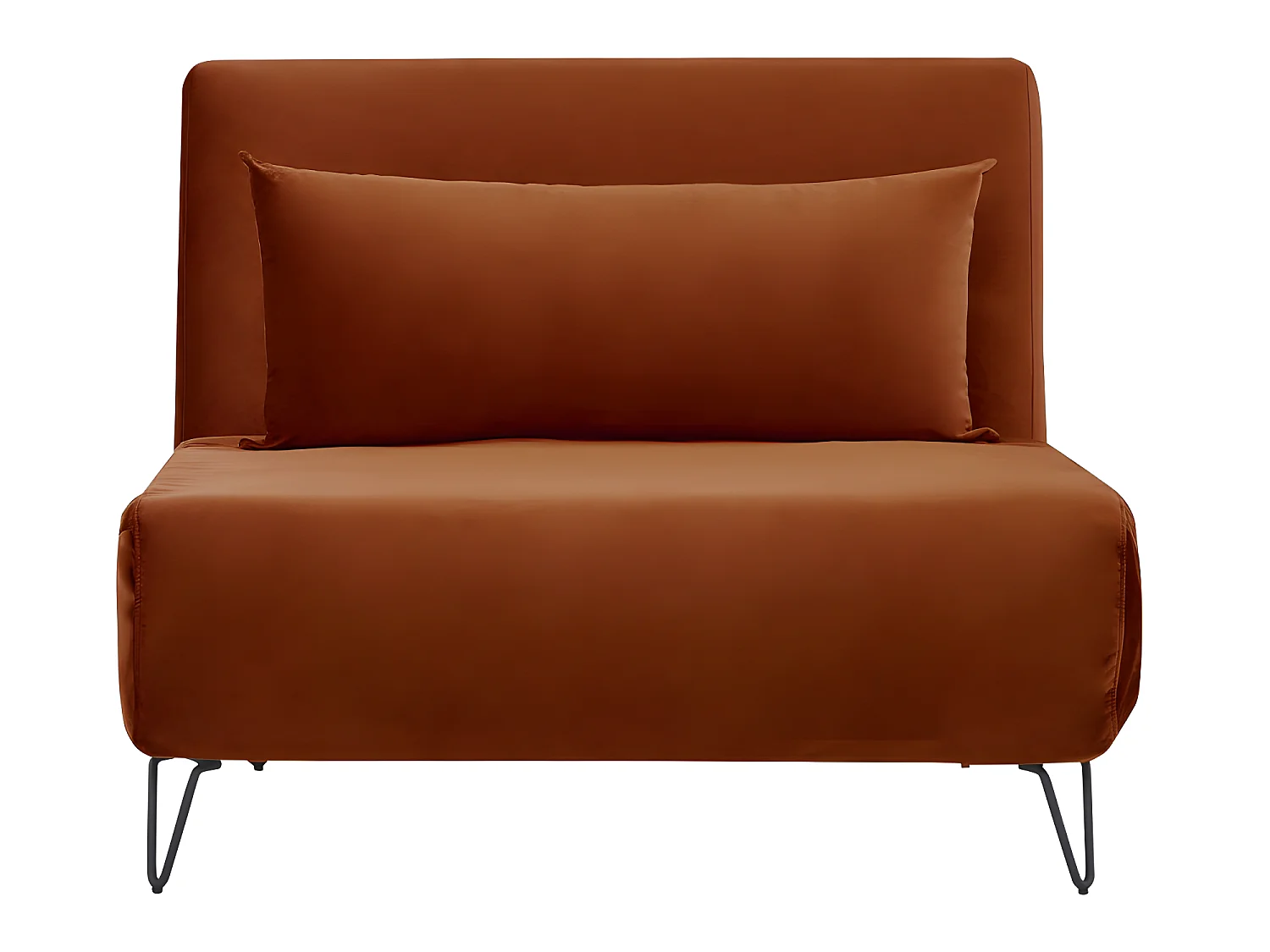 Joe Harper - Fauteuil convertible en velours : Couleur - Rouille