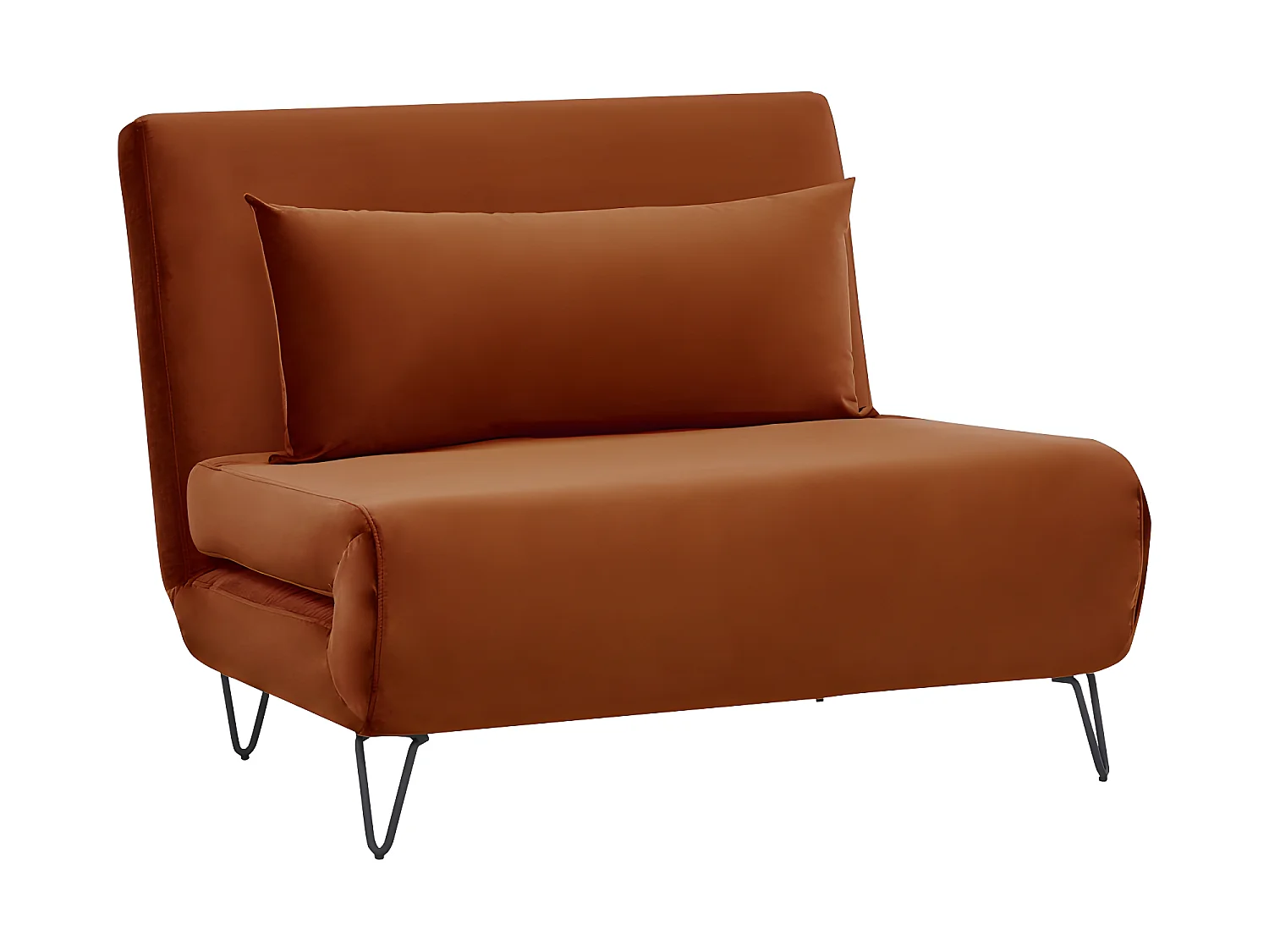 Joe Harper - Fauteuil convertible en velours : Couleur - Rouille