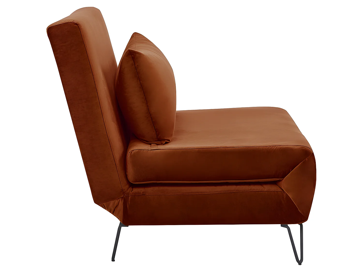 Joe Harper - Fauteuil convertible en velours : Couleur - Rouille