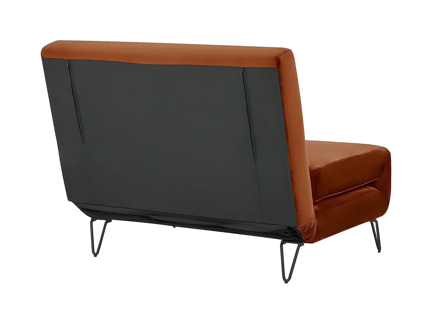 Joe Harper - Fauteuil convertible en velours : Couleur - Rouille