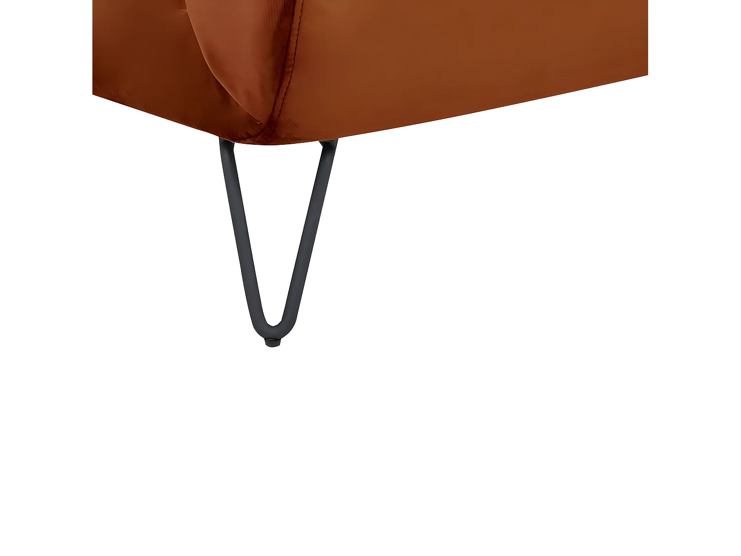 Joe Harper - Fauteuil convertible en velours : Couleur - Rouille