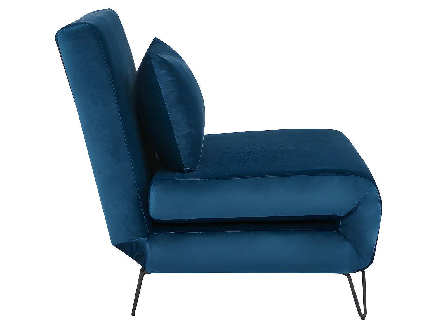 Joe Harper - Fauteuil convertible en velours : Couleur - Bleu foncé