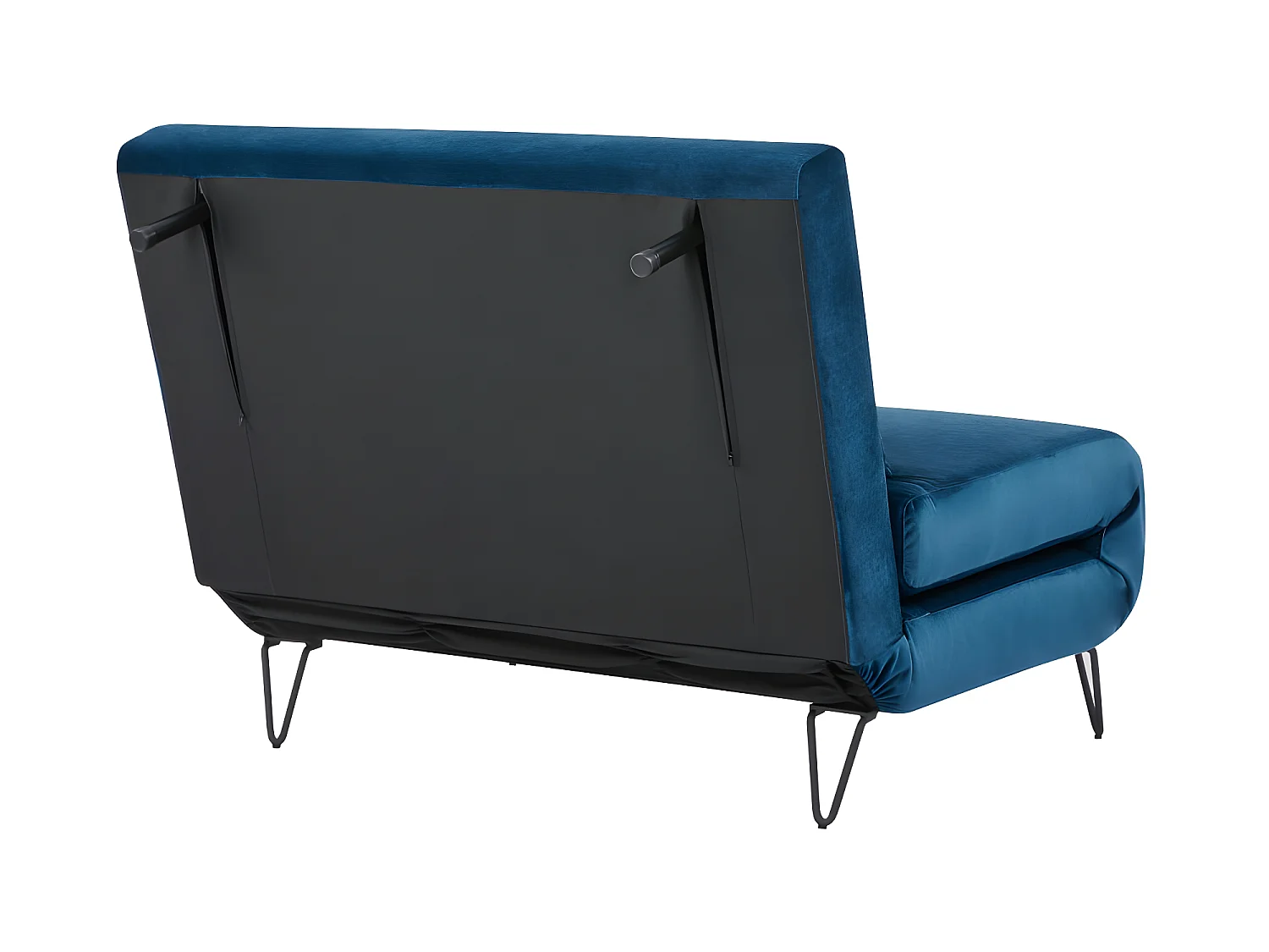 Joe Harper - Fauteuil convertible en velours : Couleur - Bleu foncé