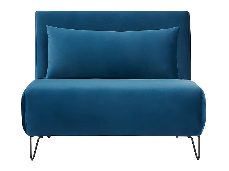 Joe Harper - Fauteuil convertible en velours : Couleur - Bleu foncé