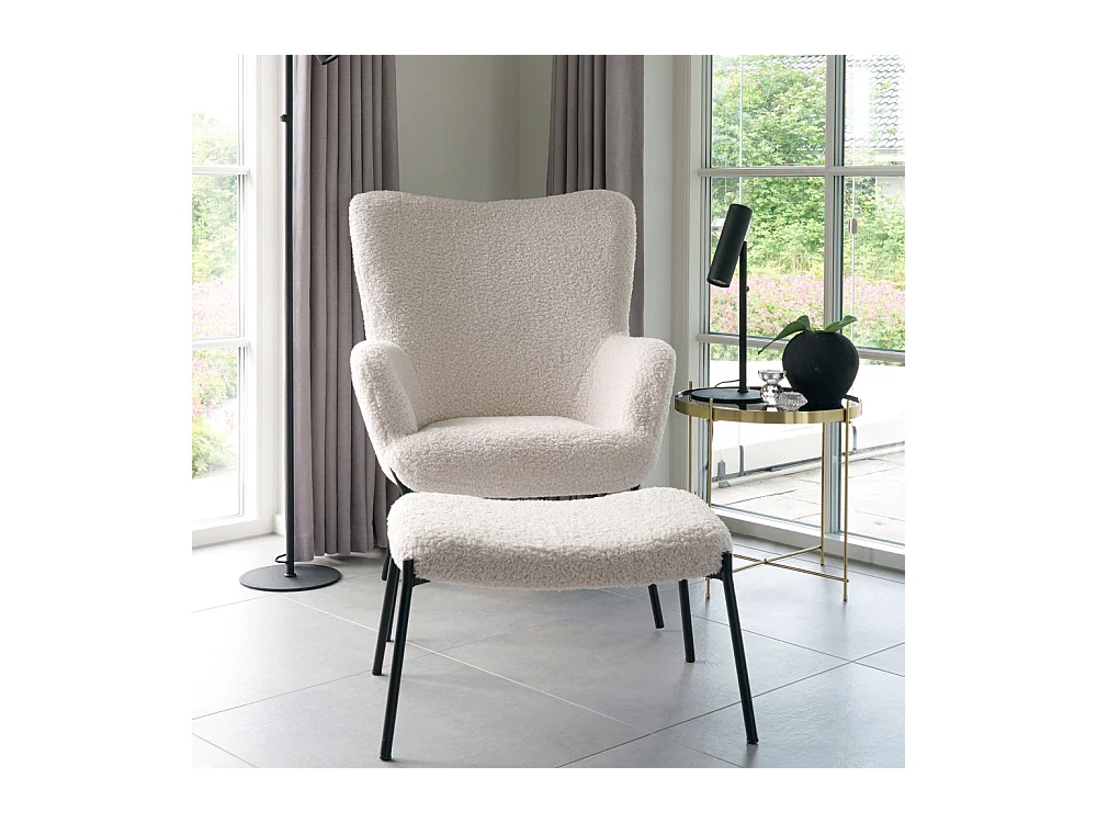 Fútbol de cordero artificial blanco con pies negros