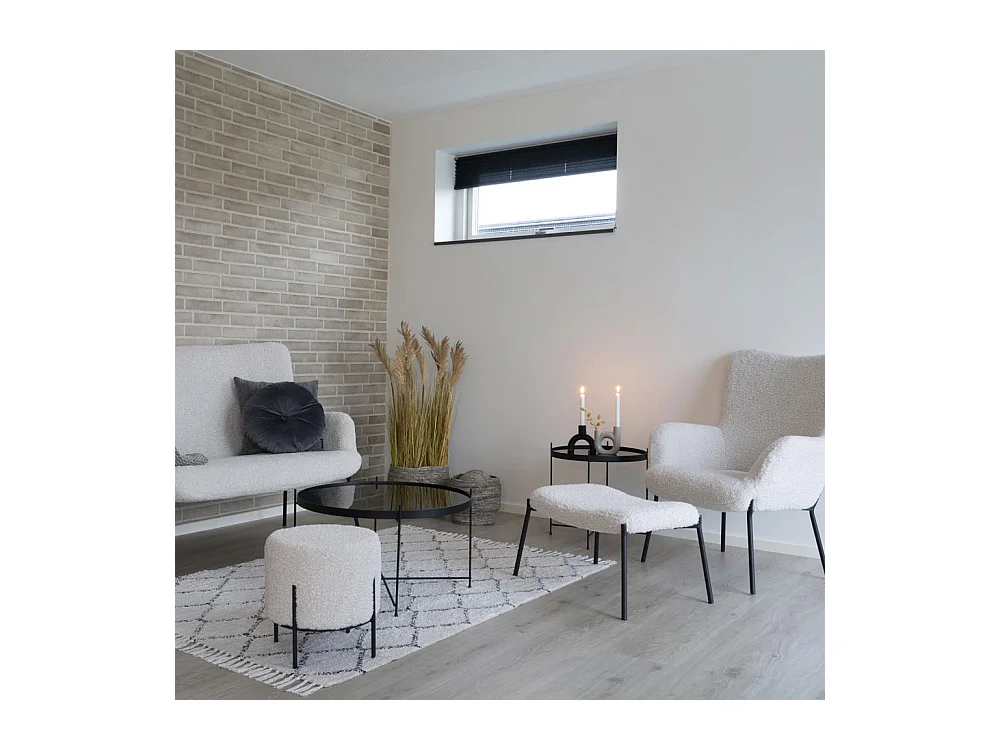 Fútbol de cordero artificial blanco con pies negros