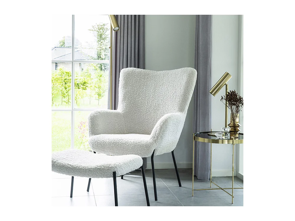 Fútbol de cordero artificial blanco con pies negros