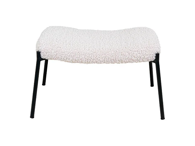 Glasgow - Repose-pieds en tissu bouclette - Blanc