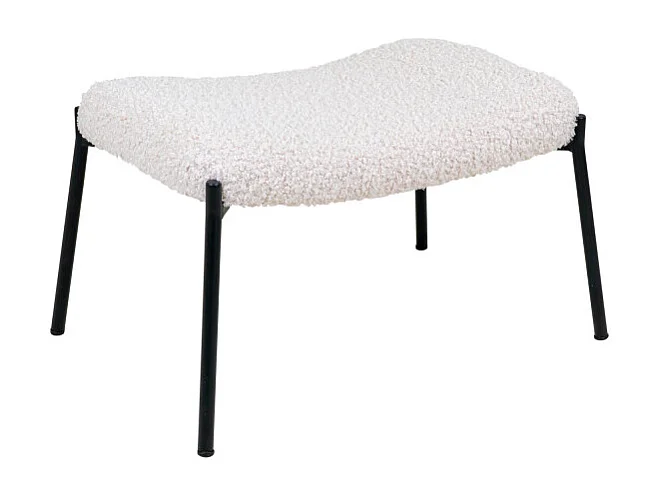 Glasgow - Repose-pieds en tissu bouclette - Blanc